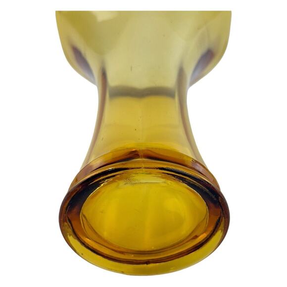Vintage Amber Glass Swung Vase 9" Mid Century Modern Art Glass Home Decor - Picture 8 of 16